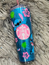 Load image into Gallery viewer, Blue Alien Glitter Tumbler
