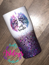 Load image into Gallery viewer, Respiratory Therapist Tumbler, Just Breathe Glitter Tumbler
