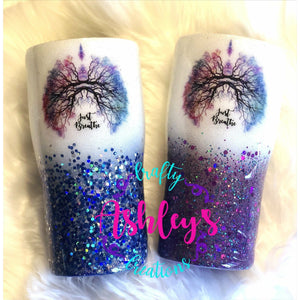 Respiratory Therapist Tumbler, Just Breathe Glitter Tumbler