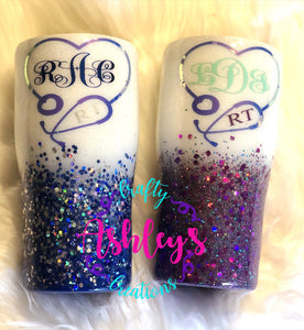 Respiratory Therapist Tumbler, Just Breathe Glitter Tumbler