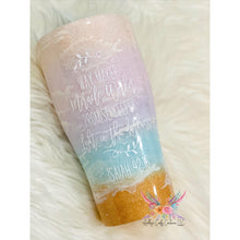 Load image into Gallery viewer, Cotton Candy Sunset Glitter Tumbler, Waymaker Tumbler, Beach Tumbler

