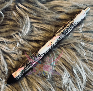 Pink Retro Santa Leopard Pen