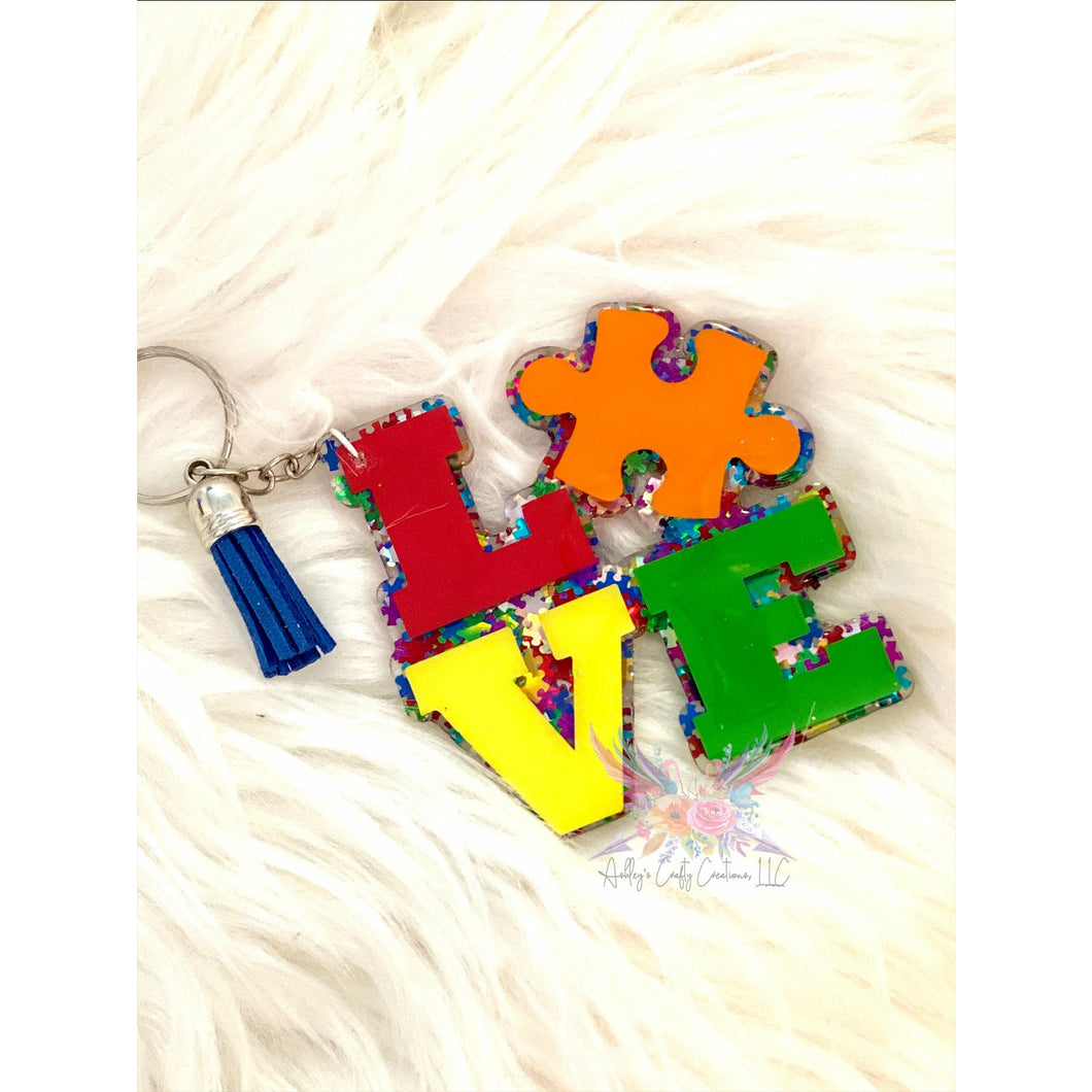 Love Autism 3 inch keychain