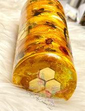 Load image into Gallery viewer, Bee Kind Glitter Alcohol Ink Tumbler
