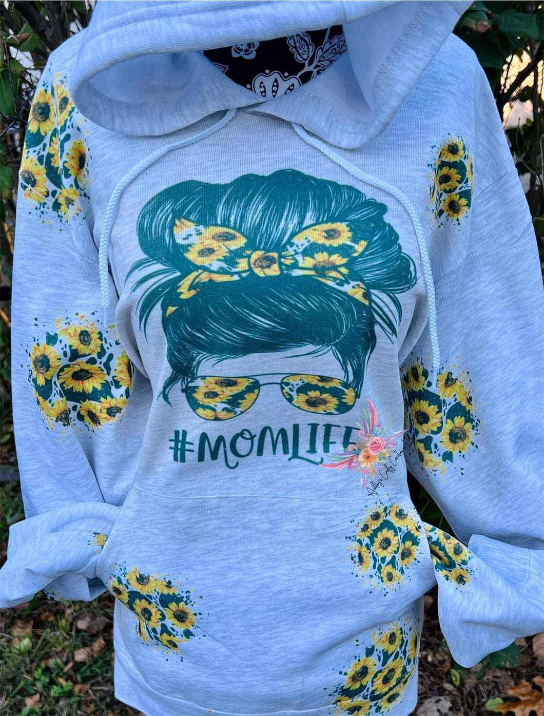 Mom life messy bun hoodie/pullover