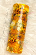 Load image into Gallery viewer, Bee Kind Glitter Alcohol Ink Tumbler

