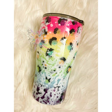 Load image into Gallery viewer, Bad Moms Club Rainbow Leopard Glitter Tumbler
