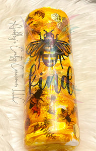 Bee Kind Glitter Alcohol Ink Tumbler
