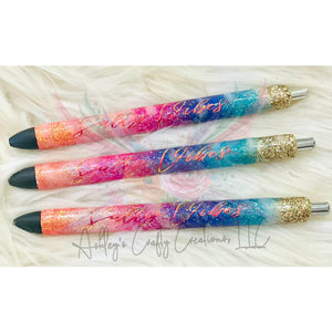 Salty Vibes Pen, Sunset Pen, Beach Glitter Pen