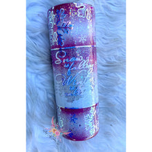 Load image into Gallery viewer, Snow is Falling Winter is Calling peekaboo glitter tumbler
