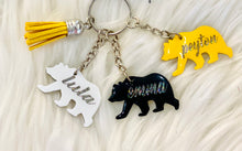 Load image into Gallery viewer, Mama Bear and Baby Bear Glitter Keychain Set
