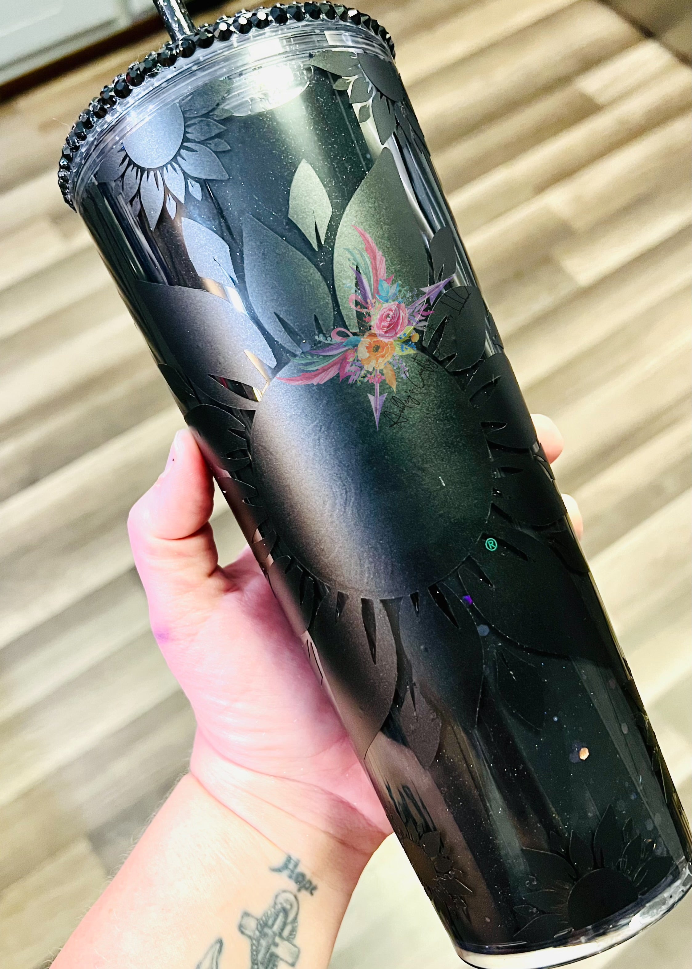 Blessed Momma Tumbler, Snow Globe Tumbler, Starbucks Tumbler, Mothers Day  Tumbler, Black Holographic Tumbler, Custom Order 